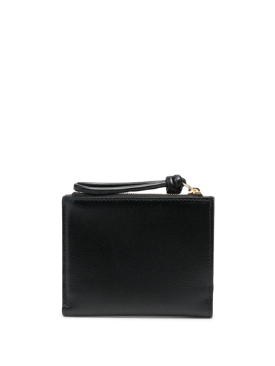 Shop Jil Sander Small Bi-fold Leather Purse In Black