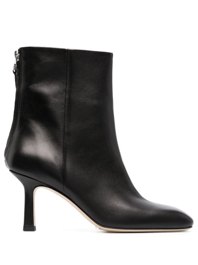 Shop Aeyde Lola Square-toe Leather Boots In Black