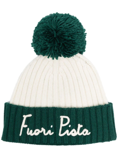 Shop Mc2 Saint Barth Ribbed-knit Pompom Hat In Green