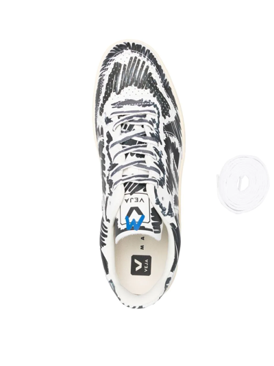 Shop Marni X Veja Scribble-print Sneakers In White