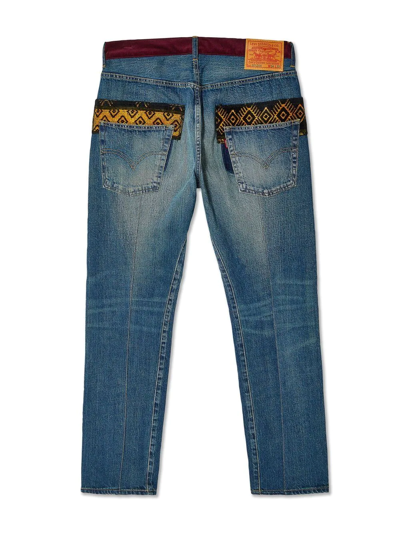 Shop Junya Watanabe Patchwork Washed Jeans In Blue