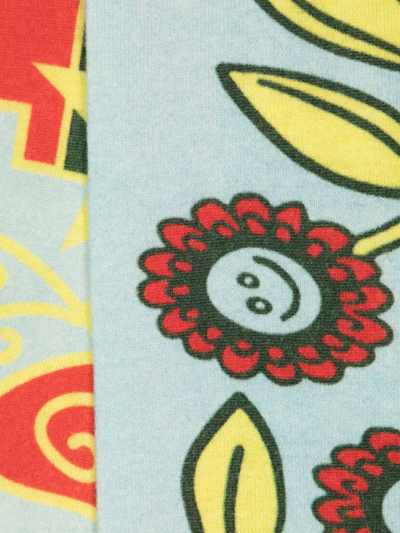 Shop Cormio Logo-print Floral Scarf In Blue