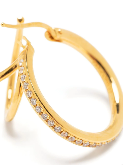 Shop Panconesi Crystal-detail Hoops In Gold