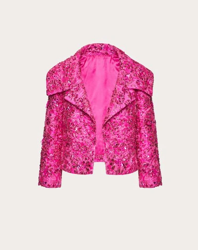 Shop Valentino Petite Jacquard Jacket Woman Pink Pp 42