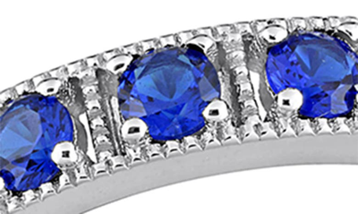 Delmar Polished Cubic Zirconia Band Ring In Blue
