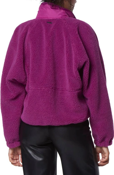 Marc New York Mixed Media Fleece Zip Jacket In Orchid