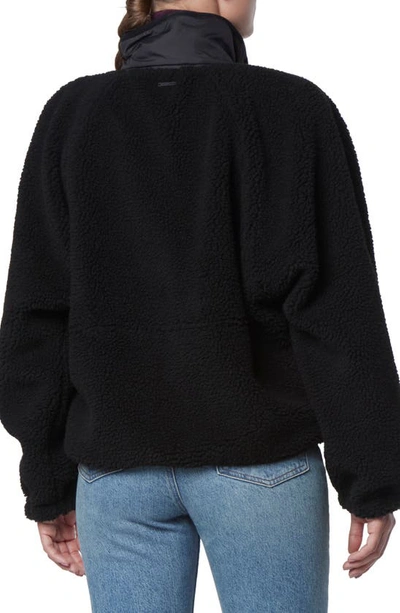 Marc New York Mixed Media Fleece Zip Jacket In Black