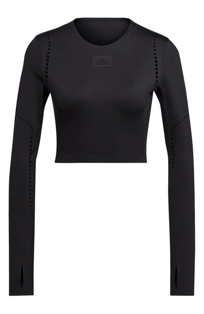 Shop Adidas Originals Best Of Adidas Long Sleeve Crop Top In Black