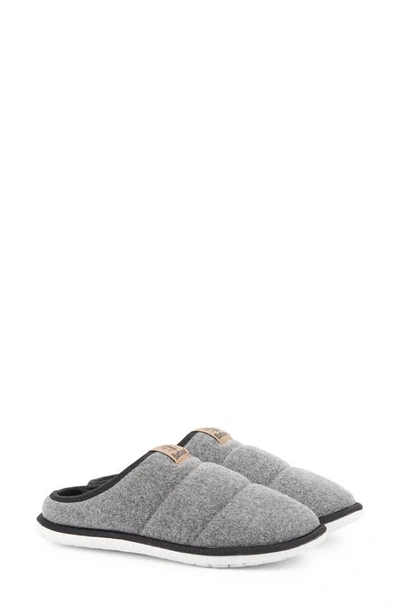 Barbour Nell Faux Fur Lined Quilted Slipper In Grey