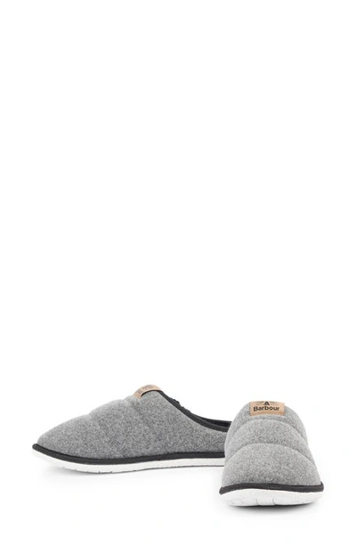 Barbour Nell Faux Fur Lined Quilted Slipper In Grey