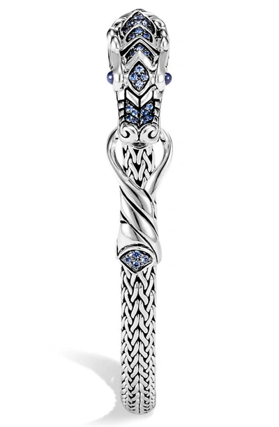 Shop John Hardy Legends Naga Station Bracelet In Silver/ Blue Sapphire