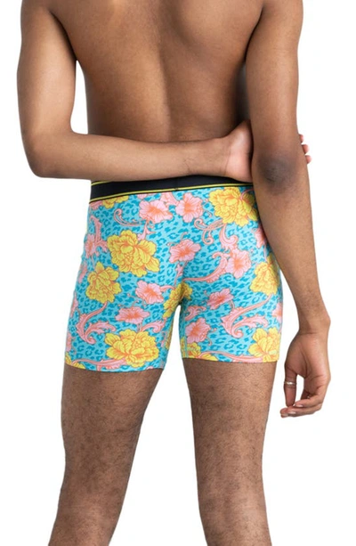 Shop Saxx Boxer Briefs In Hyper Damask- Blue