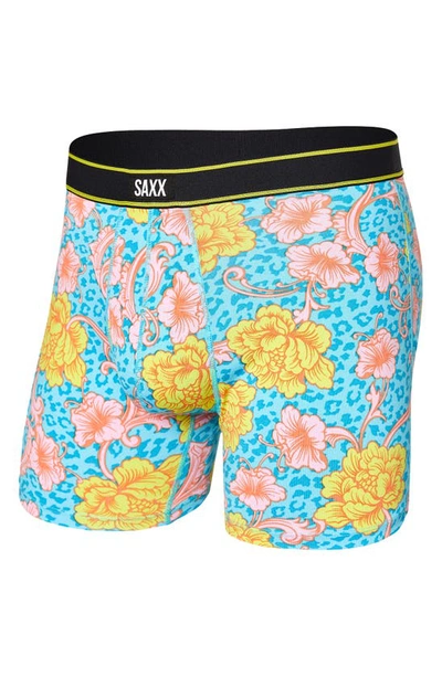 Shop Saxx Boxer Briefs In Hyper Damask- Blue