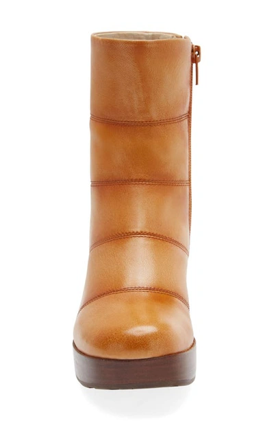 Chocolat Blu Vivi Platform Bootie In Caramel Leather