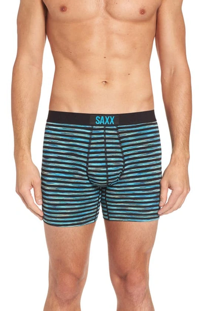 Shop Saxx Vibe Super Soft Slim Fit Boxer Briefs In Black Space Hiker Stripe