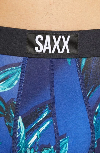 Shop Saxx Vibe Super Soft Slim Fit Boxer Briefs In Parrot-dise- Navy