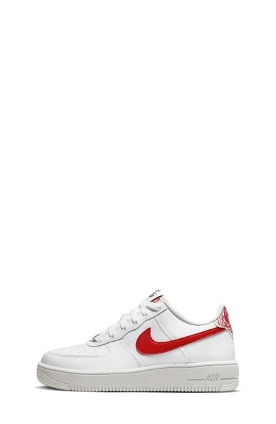 Shop Nike Kids' Air Force 1 Crater Sneaker In White/ White/ Volt/ Red