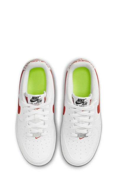 Shop Nike Kids' Air Force 1 Crater Sneaker In White/ White/ Volt/ Red