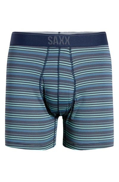 Shop Saxx Quest Quick Dry Mesh Boxer Briefs In Green Sunrise Stripe