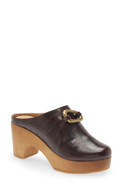 Shop Frame Le Ione Clog In Chocolate