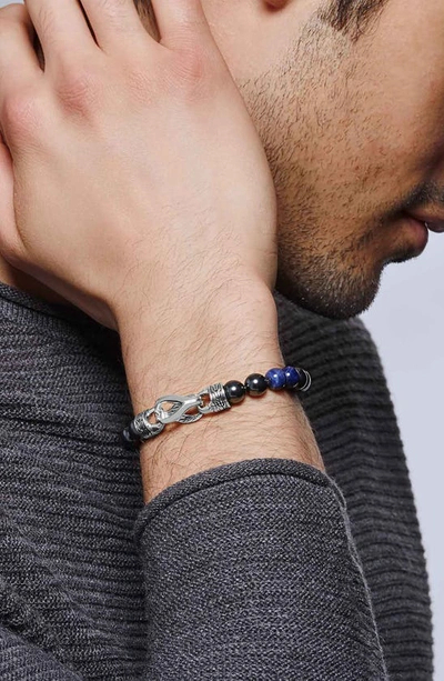 John Hardy Sterling Silver Classic Chain Sodalite & Hematite Beaded Bracelet In Silver