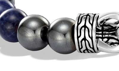John Hardy Sterling Silver Classic Chain Sodalite & Hematite Beaded Bracelet In Silver