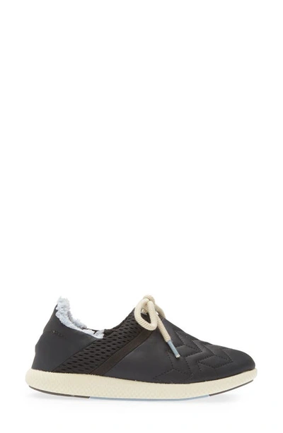Shop Olukai Mahiki Faux Shearling Lined Slip-on Shoe In Black/ Black