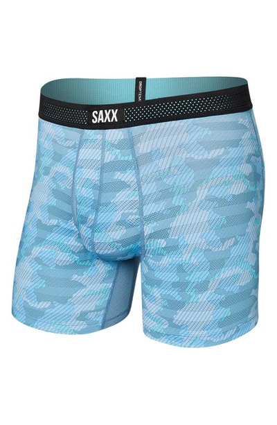 Shop Saxx Drop Temp Cooling Mesh Boxer Briefs In Marine Ice Shelf Camo