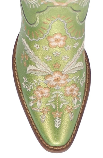 Dingo Primrose Western Boot In Green Metallic