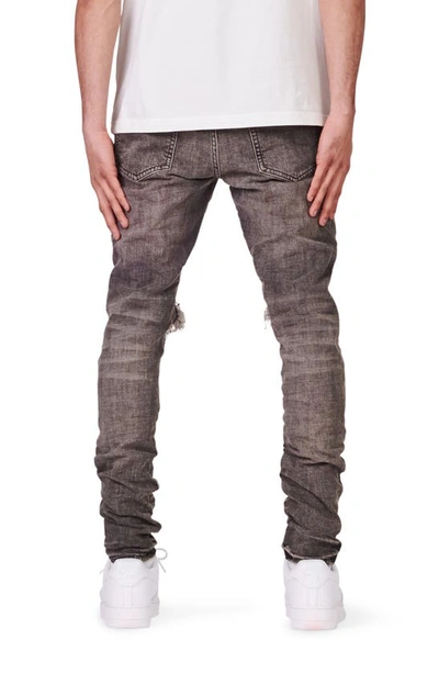 Shop Purple Brand Ripped Stretch Skinny Jeans In Grey Dirty Resin Blowout