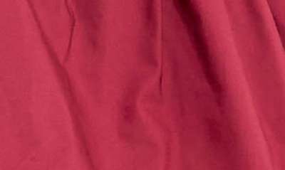 Endless Rose Ruffle Trim Puff Sleeve Peplum Cotton Top In Burgundy