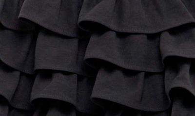 Endless Rose Smocked Tiered Ruffle Miniskirt In Jet Black