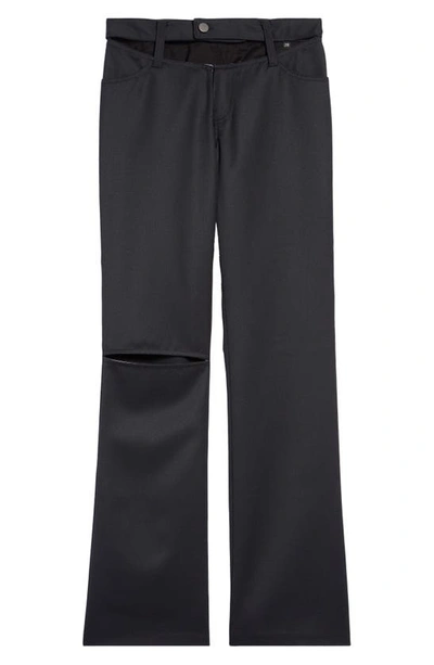 Shop K.ngsley Gender Inclusive Racehim Cutout Wool Blend Pants In Black