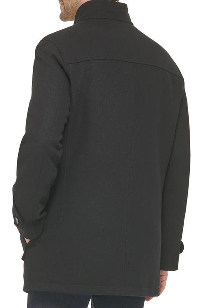 Shop Cole Haan Wool Blend Twill Field Jacket In Black