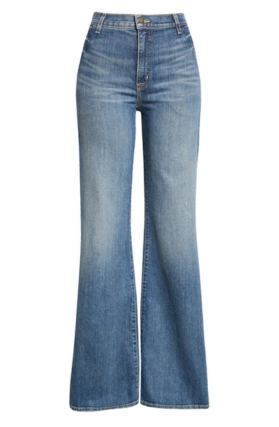 Nili Lotan Noeme Lace-up Stretch Wide-leg Jeans In Classic Wash
