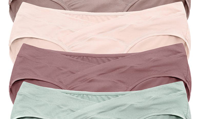 Shop Kindred Bravely Assorted 5-pack Under The Bump Full Coverage Maternity Briefs In Pastels