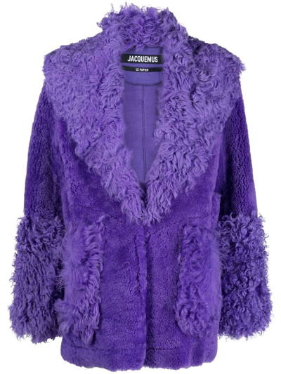 Shop Jacquemus Midi Coat In Pink & Purple