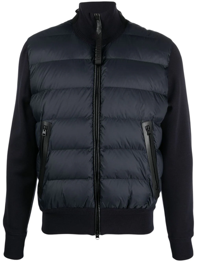 Shop Tom Ford Down Jacket With Inserts In Blue