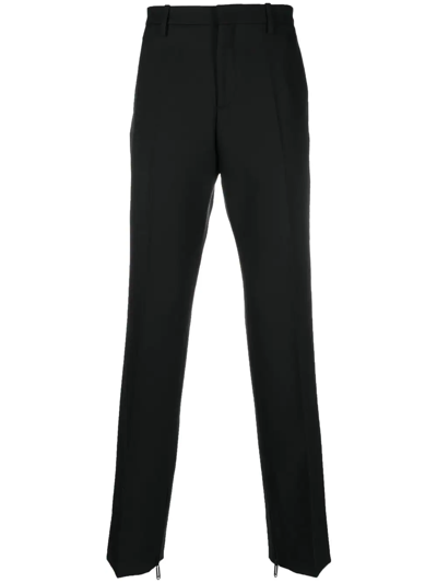 Shop Off-white Straight Trousers With Safety Pins In Black
