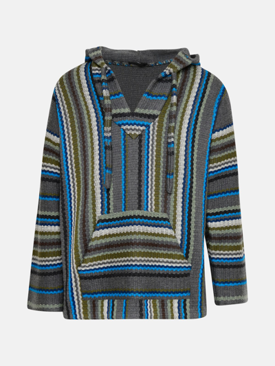 Shop Alanui Grey Wool Baja Sweater