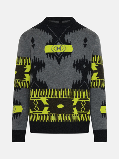 Shop Alanui Grey Wool Icon Sweater