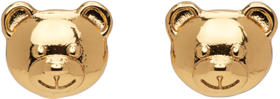 Shop Moschino Gold Teddy Earrings In A0606 Gold