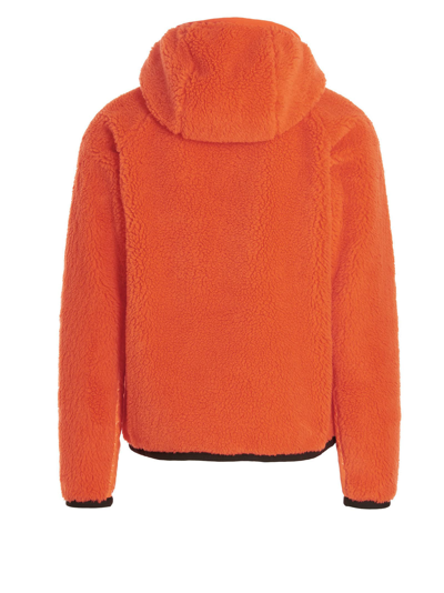 Shop Moncler Teddy Hoodie In Orange