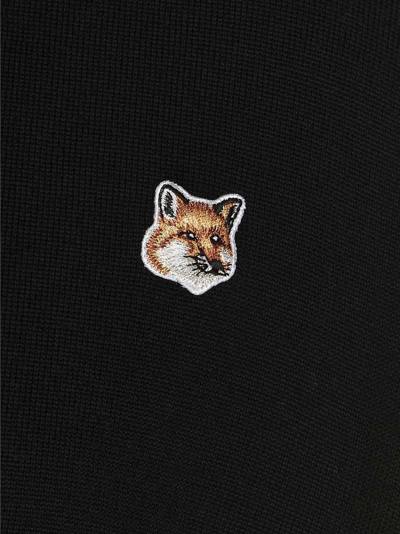 Shop Maison Kitsuné Cardigan Fox Head In Black