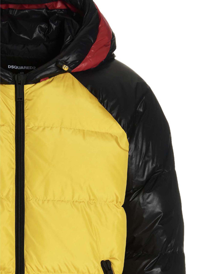 Shop Dsquared2 Crest Hooded Puffer Jacket In Multicolor