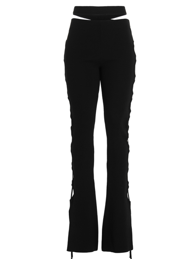 Shop Andreädamo Cut Out Pants With Lacing In Black