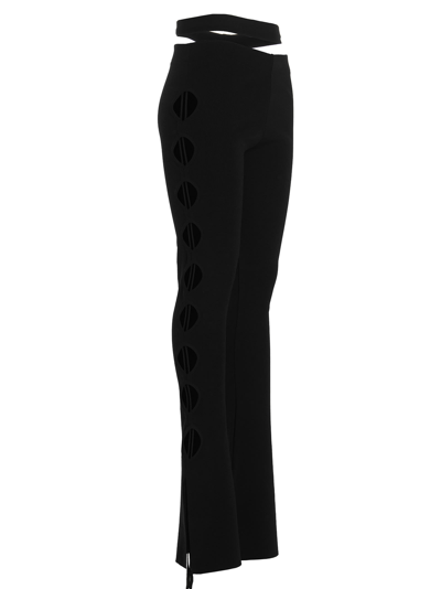 Shop Andreädamo Cut Out Pants With Lacing In Black