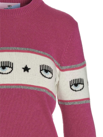 Shop Chiara Ferragni Maxilogomania Sweater In Pink