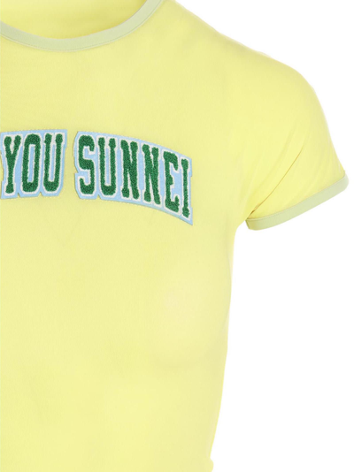 Shop Sunnei See You  T-shirt In Yellow