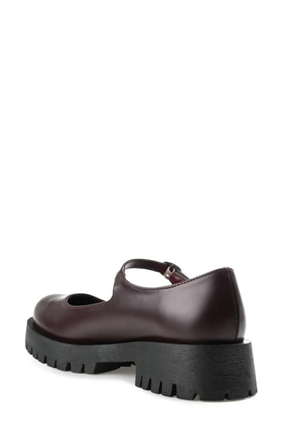 Journee Collection Kamie Mary Jane Platform Flat In Wine